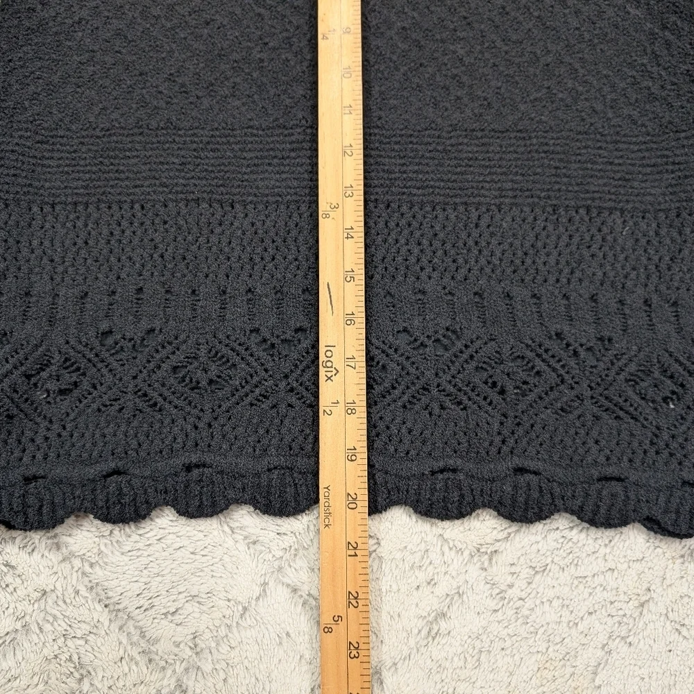 Anthropologie Skirt Womens S Black Crochet Knit Textured Lined Mini NEW